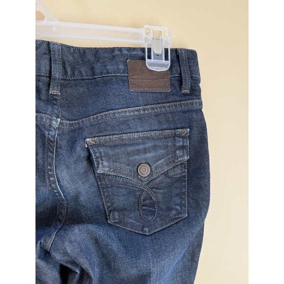 Women's Calvin Klein Lean Bootcut Dark Wash Stretch Blue Jeans Size 2 / 26 - Picture 3 of 12